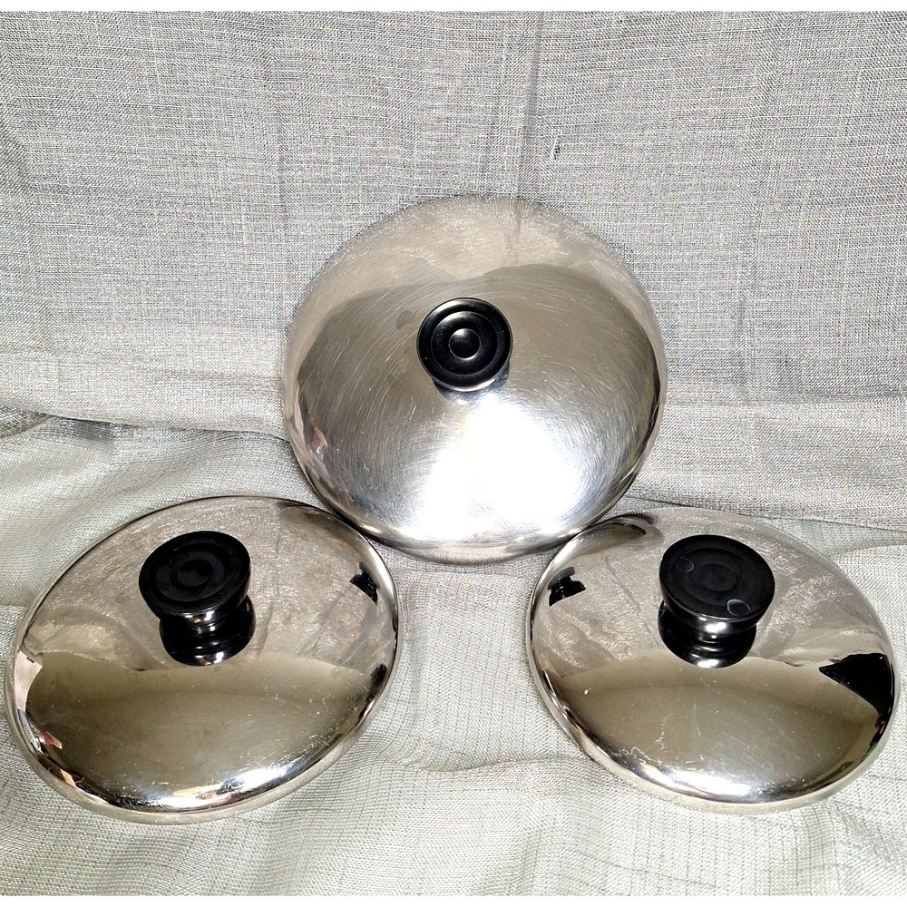 Revere Ware Set 3 Lid Replacement Cover Lids Only Saucepan Sizes Stainless Lot
